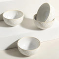 26 Oz Cereal Bowls Set of 4 - Ceramic Soup Bowl for Kitchen, Porcelain Embossed